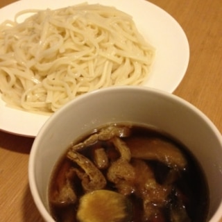 茄子と油揚げのつけうどん